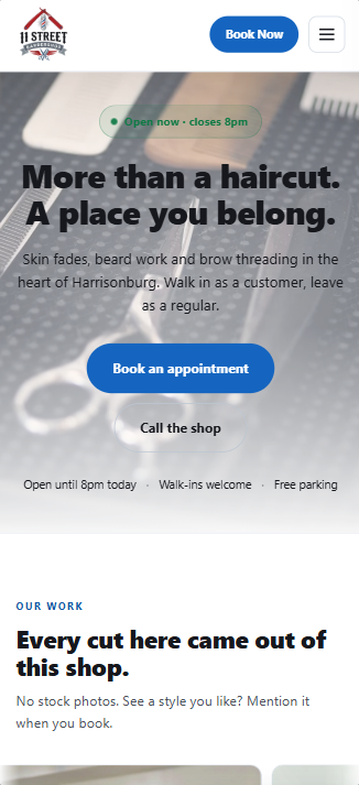 Barbershop Booking Website — screenshot 2